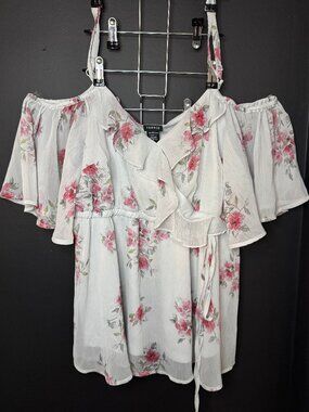 Torrid, Floral Tank with Shoulder Sleeves, Size 2